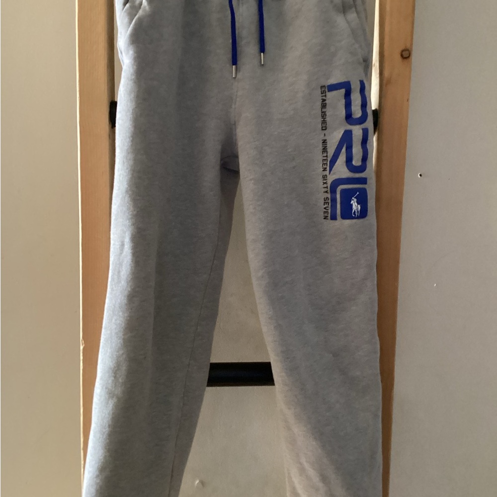 Polo Ralph Lauren Gray Joggers with Blue Detailing